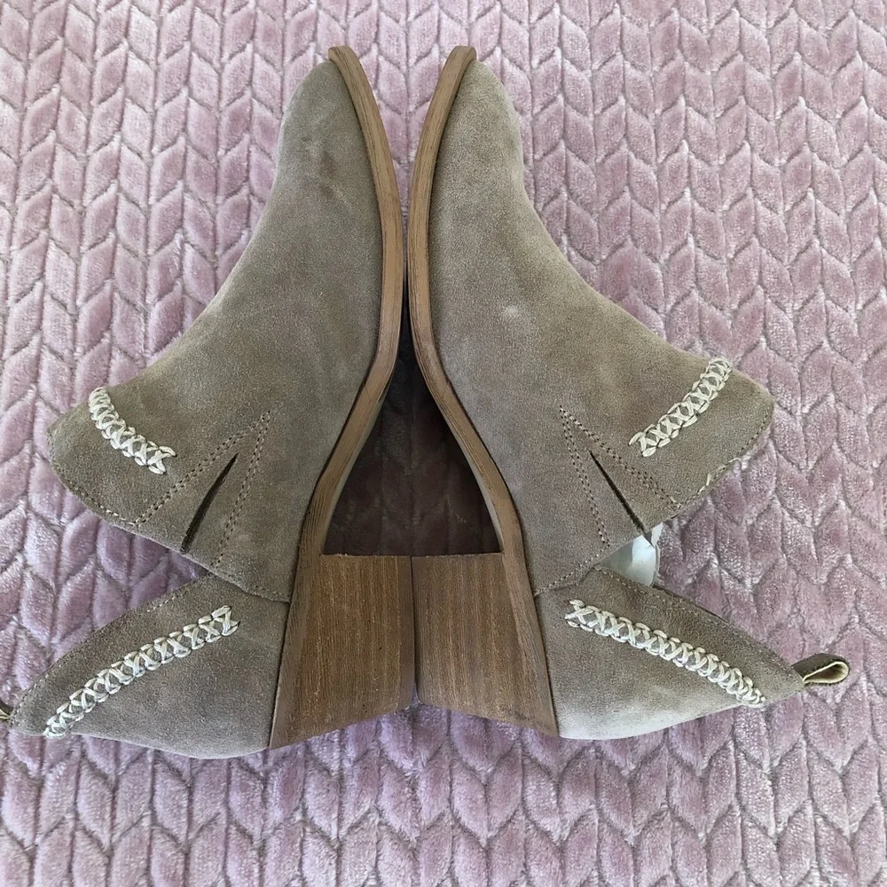 Sole Society Boho Western Ankle Booties Suede Leather 6.5